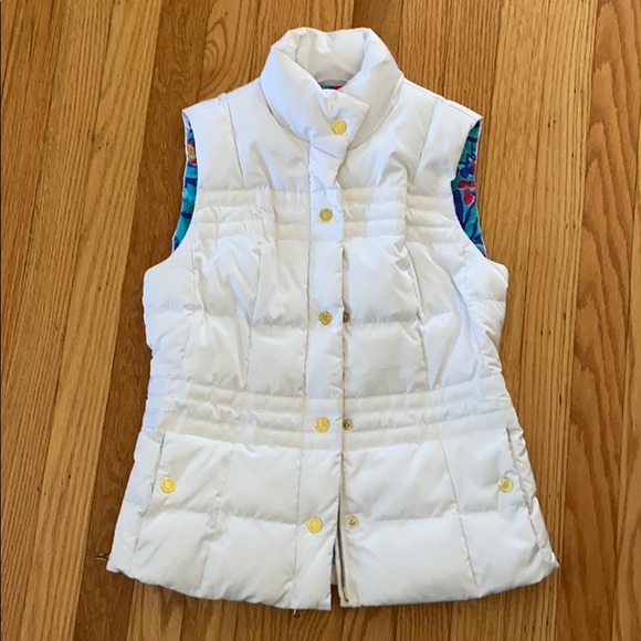 Lilly Pulitzer White Puffer Vest - Picture 1 of 7